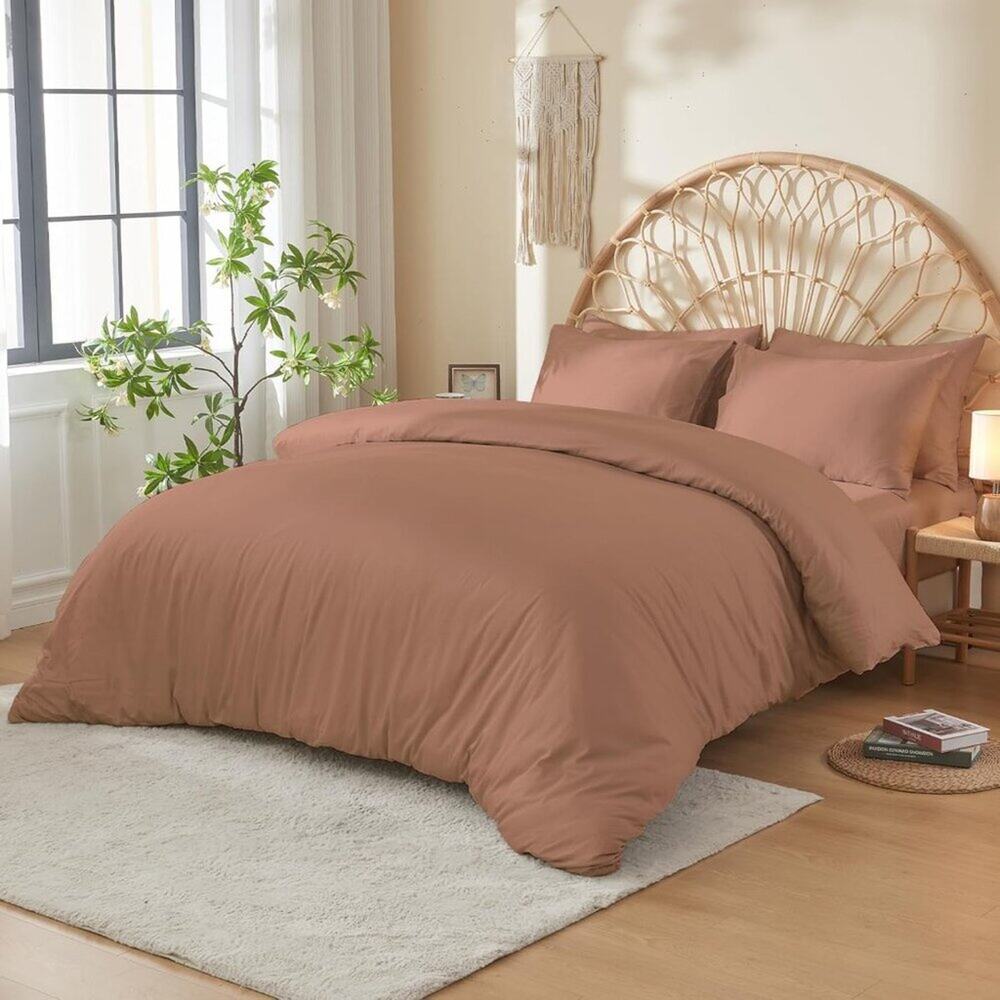 NWT DOZ by Sijo Bamboo Duvet Cover 3 PC Set Clay, King/Cal King